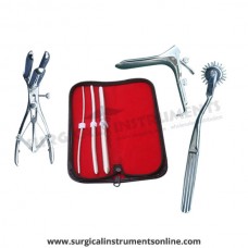 Hegar uterine dilator 3 pieces set,3-4, 7-8, 11-12, wartenberg pinwheel, mathieu speculum, grave large